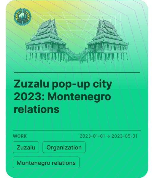 Zuzalu pop-up city 2023: Montenegro relations