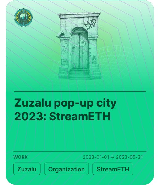 Zuzalu pop-up city 2023: StreamETH