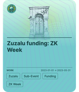 Zuzalu funding: ZK Week