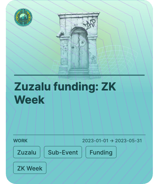 Zuzalu funding: ZK Week