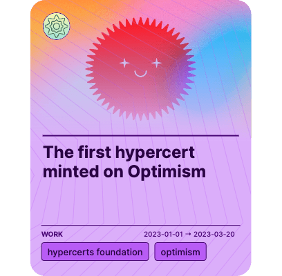 The first hypercert minted on Optimism