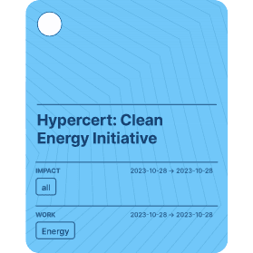 Hypercert: Clean Energy Initiative