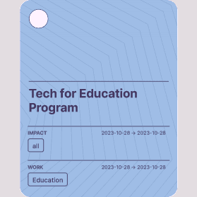 Tech for Education Program