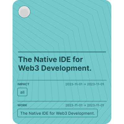 The Native IDE for Web3 Development.