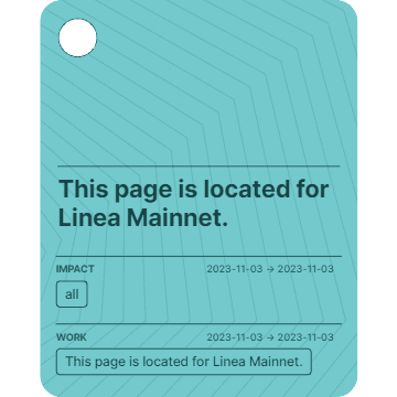 This page is located for Linea Mainnet.