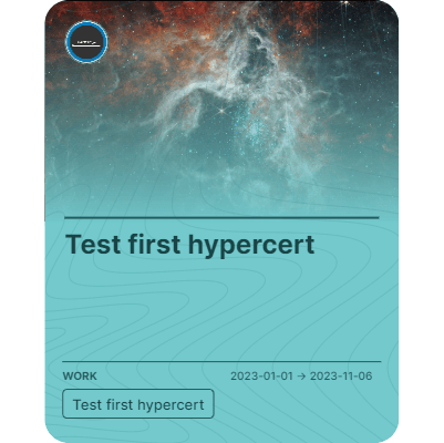 Test first hypercert