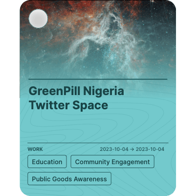 GreenPill Nigeria Twitter Space