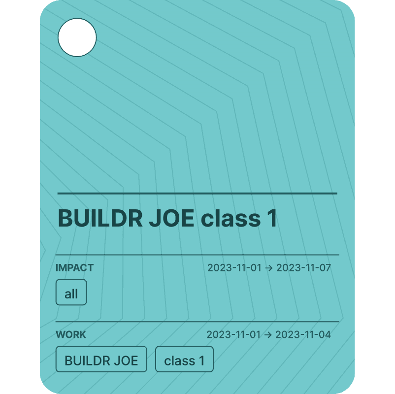 BUILDR JOE class 1