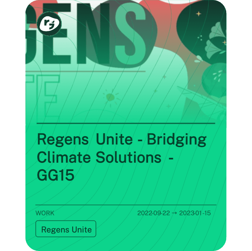 Regens Unite - Bridging Climate Solutions - GG15