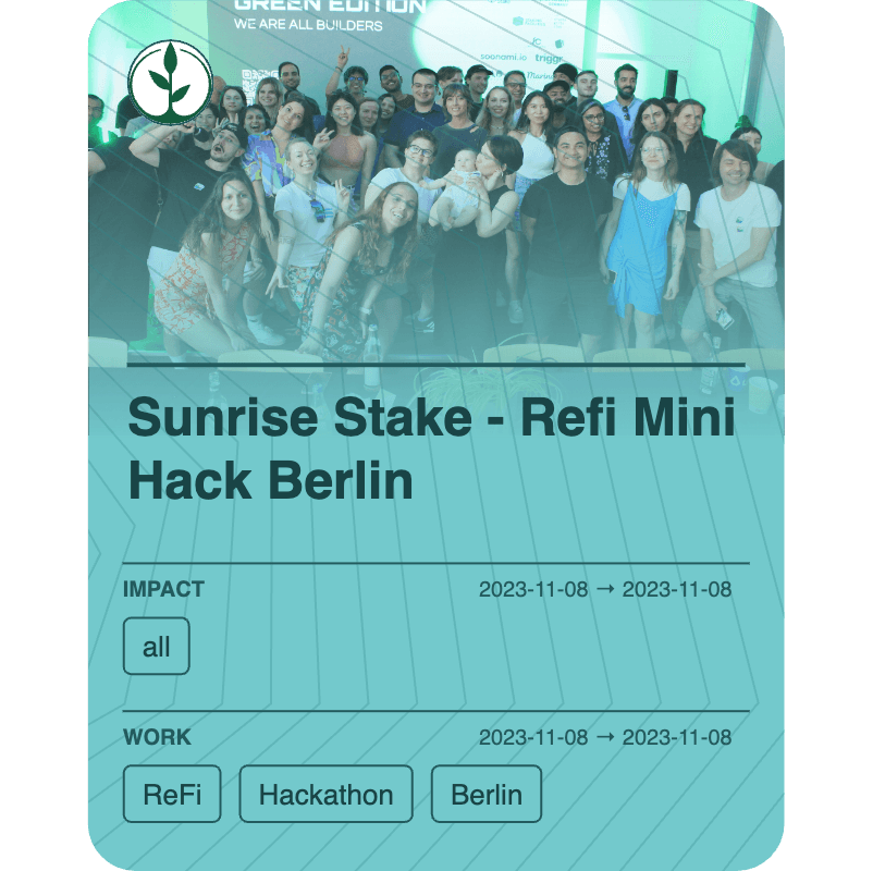 Sunrise Stake - Refi Mini Hack Berlin