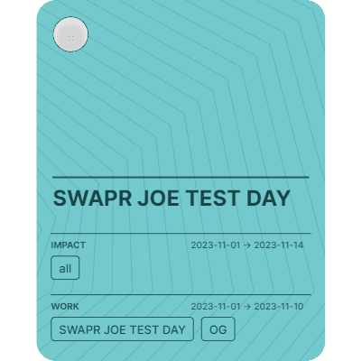 SWAPR JOE TEST DAY