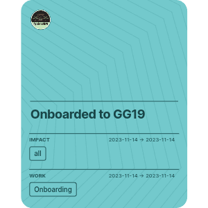 Onboarded to GG19