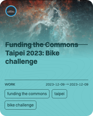 Funding the Commons Taipei 2023: Bike challenge