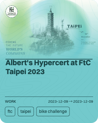 Albert's Hypercert at FtC Taipei 2023