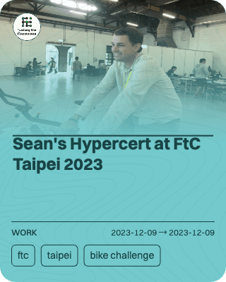 Sean's Hypercert at FtC Taipei 2023