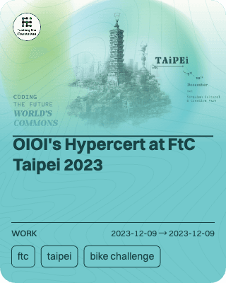 OIOI's Hypercert at FtC Taipei 2023