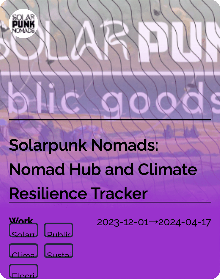 Solarpunk Nomads: Nomad Hub and Climate Resilience Tracker