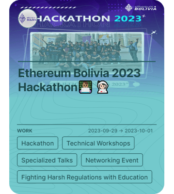 Ethereum Bolivia 2023 Hackathon👨🏽‍💻 👨🏻‍🚀