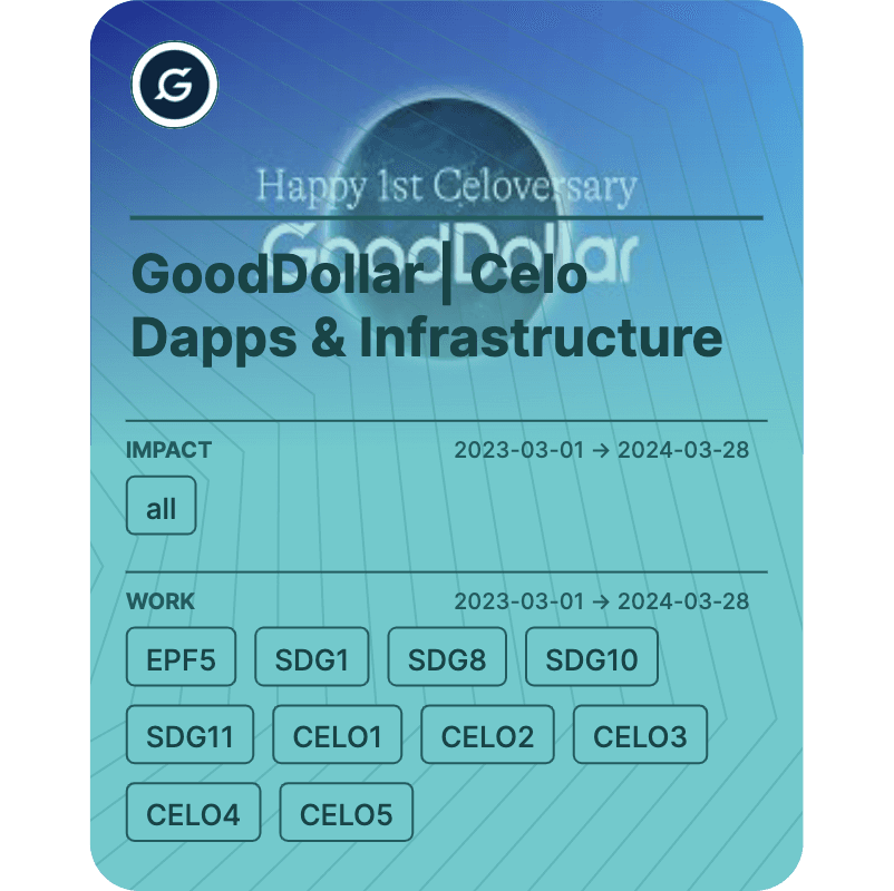 GoodDollar | Celo Dapps & Infrastructure 