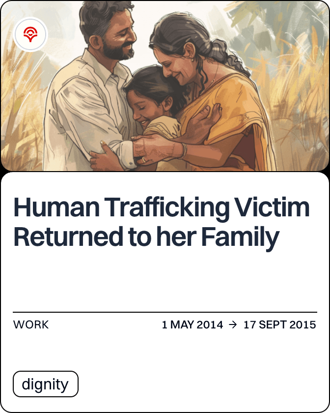 Human Trafficking Victim Returned to her Family