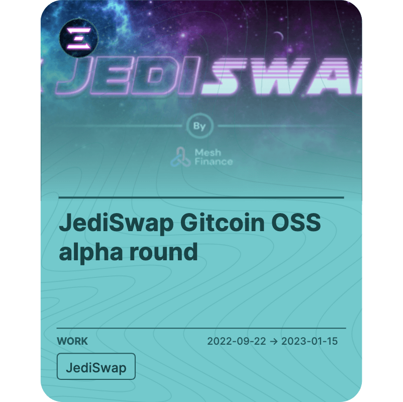 JediSwap Gitcoin OSS alpha round