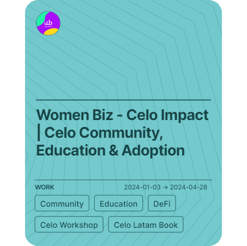 Women Biz - Celo Impact | Celo Community, Education & Adoption