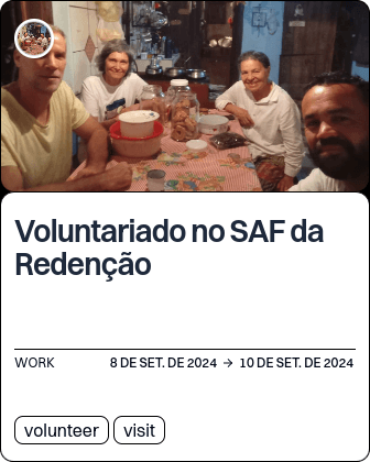 Voluntariado no SAF da Redenção