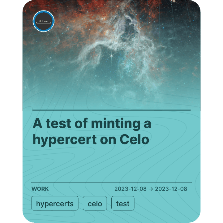 A test of minting a hypercert on Celo